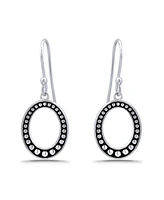 Macy's Oxidized Beaded Oval Fishhook Earrings