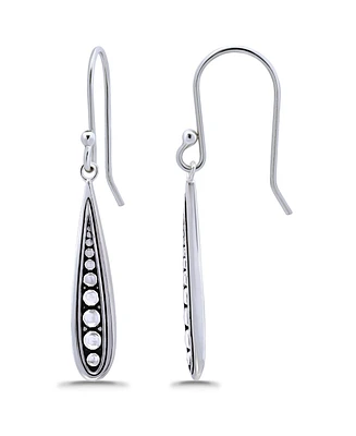 Macy's Oxidized Beaded Elongated Tear Drop Earrings