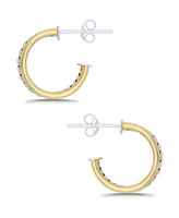 Macy's Oxidized Polish Tubing Post Hoop Earrings