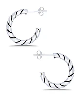 Macy's Oxidized Twist Half Hoop Post Earrings