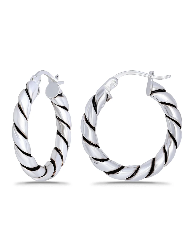 Macy's Oxidized Twist Click Top Hoop Earrings