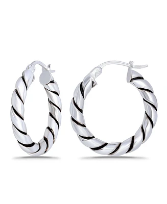 Macy's Oxidized Twist Click Top Hoop Earrings