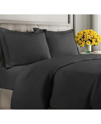 Premium Microfiber Duvet Cover Set - King Black