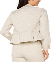 Liverpool Los Angeles Women's Button Collared Peplum Jacket