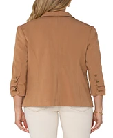 Liverpool Los Angeles Women's Fitted Blazer with Ruched Sleeves