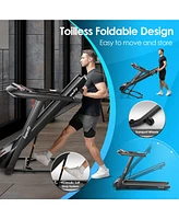 Gymax 4.75HP Treadmill Folding Electric Running Machine w/ Voice & App Control