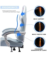 Dyhome Adjustable Reclining Ergonomic Faux Leather Swiveling Pc & Racing Game Chair