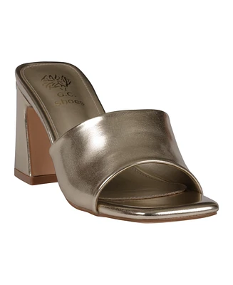 Gc Shoes Women's Soho Square Toe Block Heel Dress Sandals