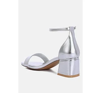 London Rag Makena Metallic Block Heel Sandals