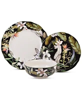 222 Fifth Borneo Black 12 Pc. Dinnerware Set, Service for 4