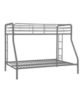 Slickblue Twin over Full Sturdy Metal Bunk Bed with Safety Rails and Ladder