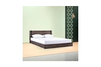 Slickblue Farmhouse Wood Industrial Low Profile Platform Bed Frame