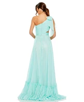 Mac Duggal Women's Tiered One Shoulder Ruched Gown