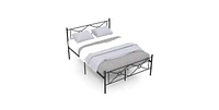 Slickblue Modern Metal Platform Bed Frame with Headboard and Footboard