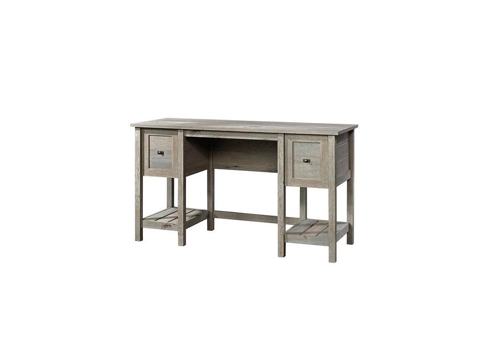 Slickblue Farmhouse Office Writing Desk with 2 Drawers and Rustic Charm