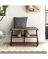 Slickblue Modern Industrial 3-Tier Shoe Rack - Stylish Storage Organizer for Entryway