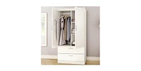 Slickblue Armoire Bedroom Clothes Storage Wardrobe Cabinet with 2 Drawers