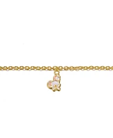 GiGiGirl 14k Gold Plated Pink & White Enamel Unicorn Charm Bracelet