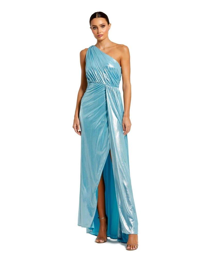 Mac Duggal Women's One Shoulder Draped Gown