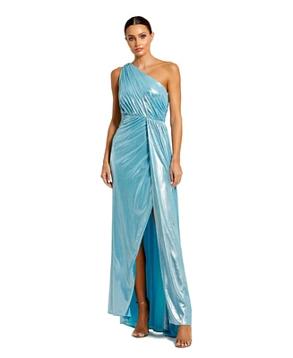 Mac Duggal Women's One Shoulder Draped Gown