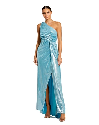 Mac Duggal Women's One Shoulder Draped Gown