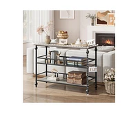 gaomon Console Table, 3-Tier Sofa Tables Narrow Entryway Table with Storage