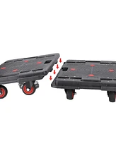 gaomon 2pcs Portable Folding Hand Truck 330 Lbs Capacity 4 Rotate Wheels Transport Trolley Luggage Cart For Home Office Travel