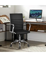 Gouun High Back Ribbed Office Chair with Armrests