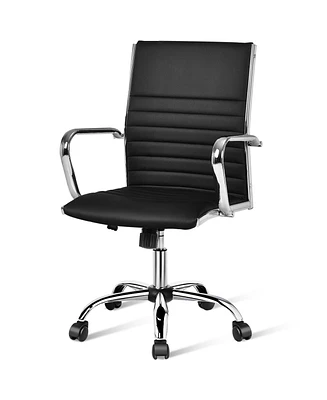 Gouun High Back Ribbed Office Chair with Armrests