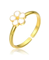 GiGiGirl 14k Gold Plated with Flower Daisy Adjustable Ring