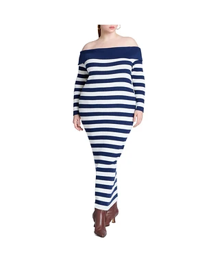 Eloquii Plus Stripe Overlay Dress