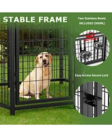 Lovmor Stainless Steel Dog Kennels,Panel Metal Yard Kennel