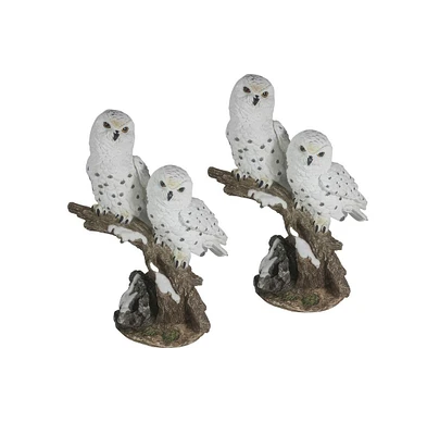 Fc Design "2-pc Gift Set" 12.25"H Snow Owl Couple on Tree Figurine Statue Ornament Home Room Office Decor and Perfect Gift Ideas for Housewarming, Hol