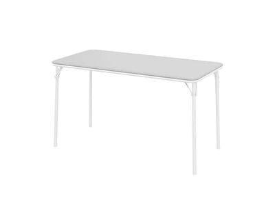 gaomon Folding Table, Portable Folding Card Rectangle Table with Sturdy Metal Frame, Pu Leather Upholstered Foldable Table, for Dining Room