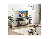 gaomon 58" Tv Stand for Tv up to 65 Inches, Entertainment Center with Open Storage Shelves, Tv Media Console Table with Quadruple-Tube Support for Liv