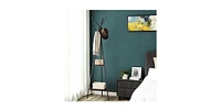 Slickblue Modern Coat Rack with Metal Frame and 2 Storage Shelves for Entryway Organization