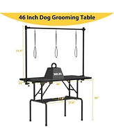 Lovmor Dog Grooming Table,Foldable Pet Grooming Tables at Home with Adjustable Arm,Nooses