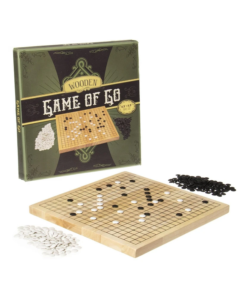 Slickblue Game of Go Set with Wooden Board and Complete Set of Stones