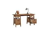 Slickblue Farmhouse Rustic Executive Desk with Filing Cabinet Storage and Spacious Work Surface