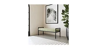 Slickblue Modern Industrial Bed Bench with Velvet Cushion and Metal Frame for Stylish Bedroom Seating