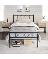 Slickblue Traditional Powder Coated Slatted Platform Bed