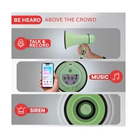 Pyle Portable Megaphone with Siren, 20 Watt Power, Aux Input for MP3, Automatic Siren, Lightweight