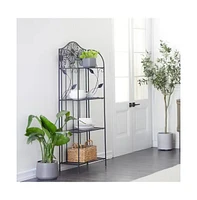 Slickblue Metal 4-Shelf Kitchen Dining Bakers Rack Plant Stand Bookcase Storage Unit