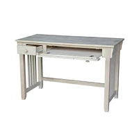 Slickblue Unfinished Wood Computer Desk with Pull-Out Keyboard Tray and Drawer