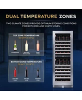 Newair Estate 24 inch 160 Bottle Wine Fridge Dual Zone in Stainless Steel
