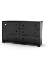 Slickblue 6 Drawer Bedroom Dresser with Nickle Metal Knobs Handles