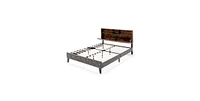 Slickblue Velvet Upholstered Platform Bed with Storage Headboard