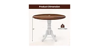 Solid Wood Round Kitchen Dining Table with Legs and Top
