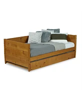 Slickblue Solid Wood Daybed with Roll Out Trundle Bed Frame