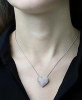 Diamond Heart Pendant Necklace (2 ct. t.w.) in 10k White Gold, 18" + 2" extender, Exclusively at Macy's